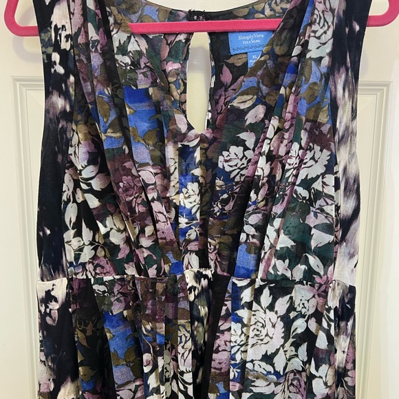 Simply Vera High Low Floral Pleated Dress XL - Picture 3 of 5